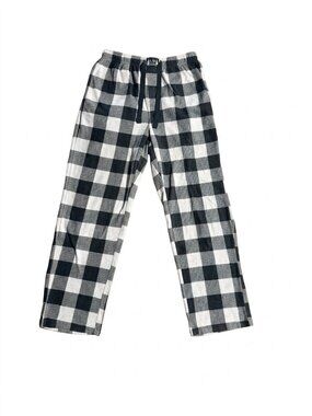 Lucky Brand Men's Pajama Lounge Pants Drawstring Pockets Black/Gray Plaid